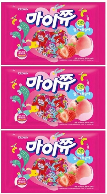 마이쮸 딸기 복숭아 츄잉캔디, 720g, 3개