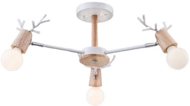 Honey Comb 北歐風原木半吸頂燈, 原木色