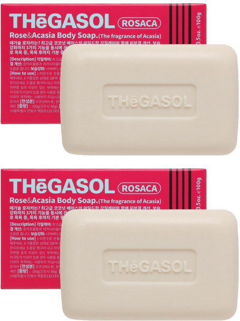 때가솔 로자카 때밀이 각질제거 목욕비누 아카시아향, 100g, 2개입