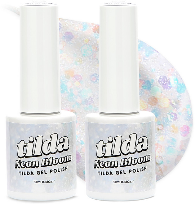 tilda 폴리쉬 컬러젤 매니큐어, T081 화이트블룸, 2개, 10ml