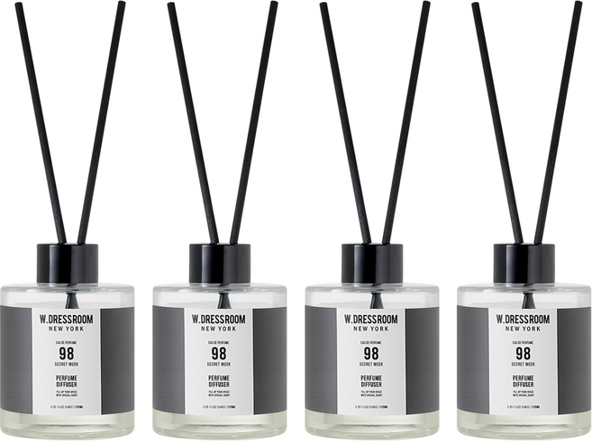 더블유드레스룸 퍼퓸 디퓨저, No98 시크릿 머스크, 120ml, 4개