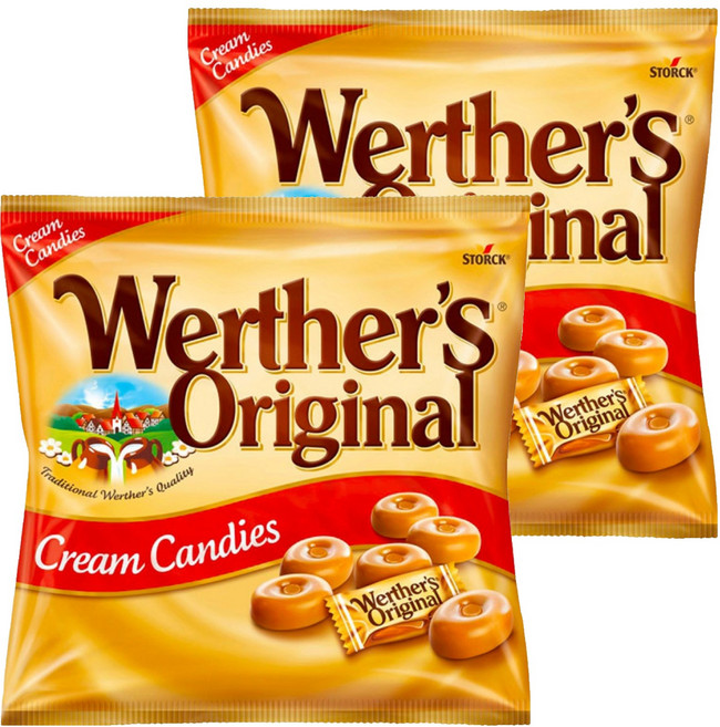 Werther's Original 道地的偉特 鮮奶油糖, 90g, 2袋