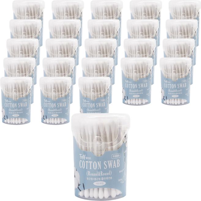 툴리프 종이면봉 Round&Round, 100개입, 24개