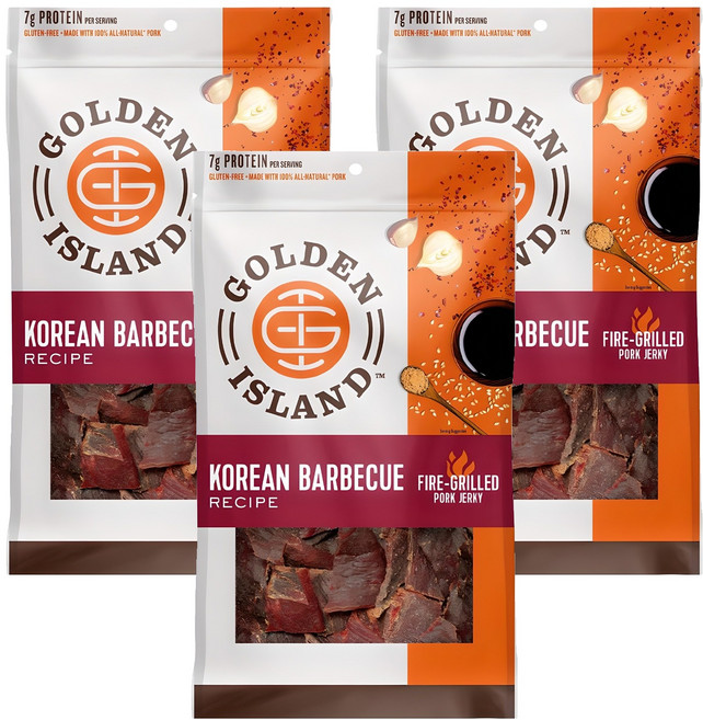 골든아일랜드 포크 저키 바비큐 육포, 255g, 3개