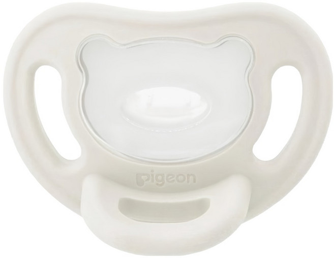 pigeon 貝親 全矽膠安撫奶嘴 M, 3~6個月, 象牙白, 1個