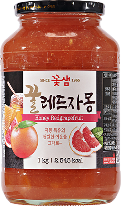 꽃샘 꿀 레드자몽, 1kg, 1개