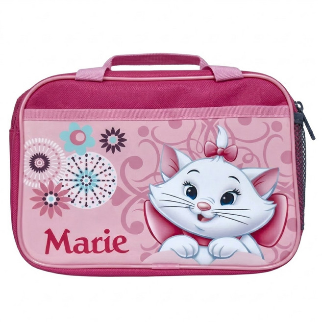 Disney 迪士尼 方型便當袋 ME7A33-21 瑪麗貓, 梅紅色, 1個