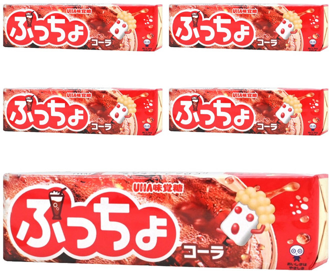 UHA 味覺糖 噗啾可樂味糖條, 50g, 5條