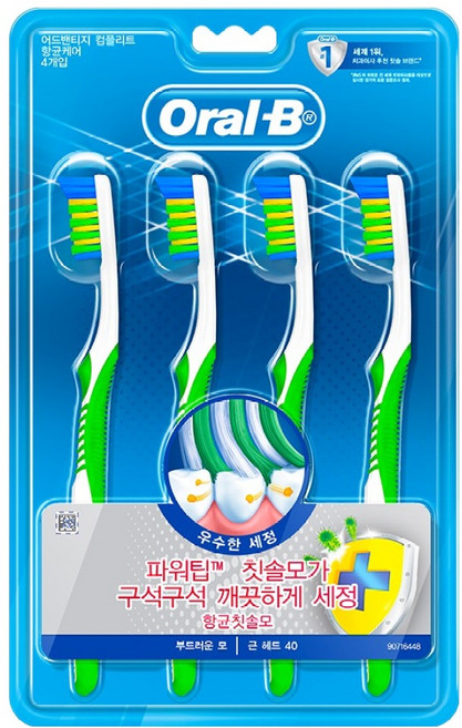Oral-B 歐樂B 全效清潔牙刷 顏色隨機, 4支, 1組
