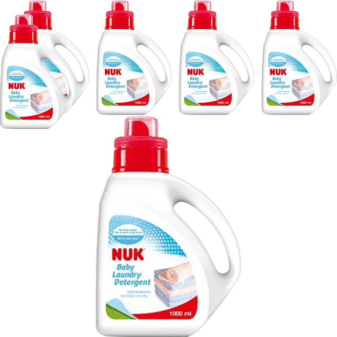 NUK嬰兒洗衣精 成分天然溫和 不含螢光劑, 1L, 6瓶