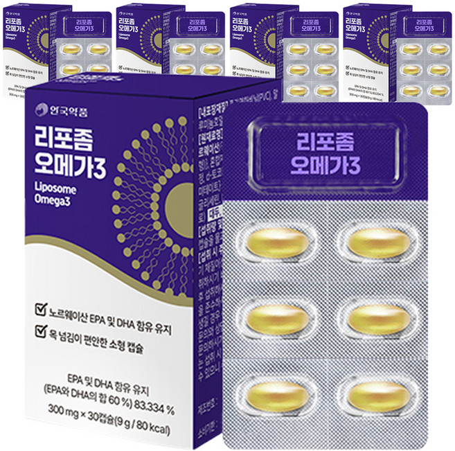 안국약품 리포좀 오메가 3 9g, 30정, 5개
