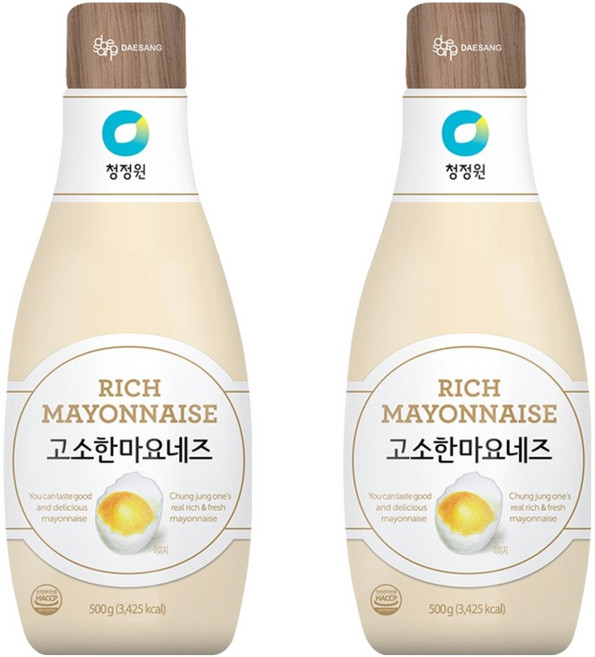 청정원 고소한 마요네즈, 500g, 2개