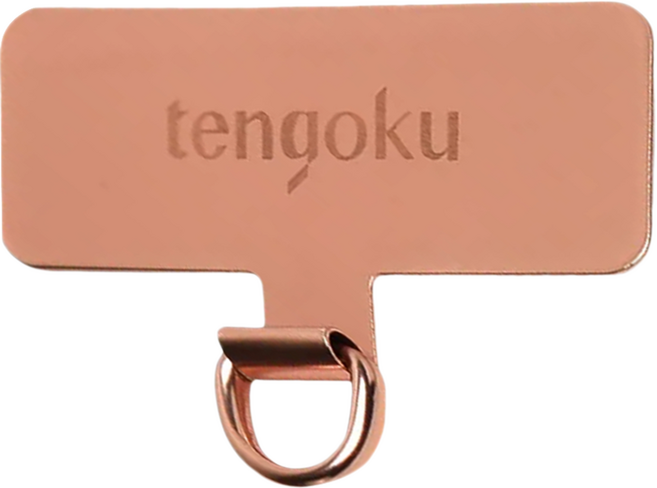 tengoku 天閤堀 不鏽鋼手機掛繩夾片 0.2mm 極致輕薄 不擋充電孔, 玫瑰金, 1個