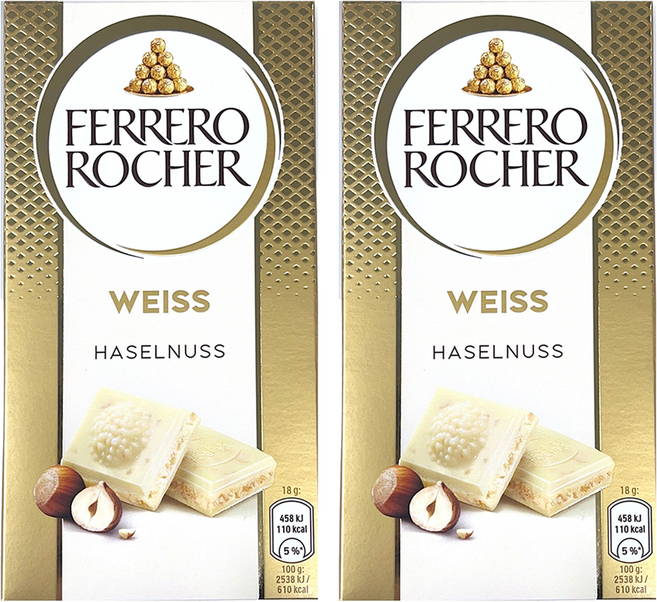 페레로로쉐 초코바 화이트 헤이즐넛, 90g, 2개