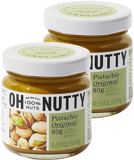 OH NUTTY 開心果抹醬 原味, 2罐, 80g