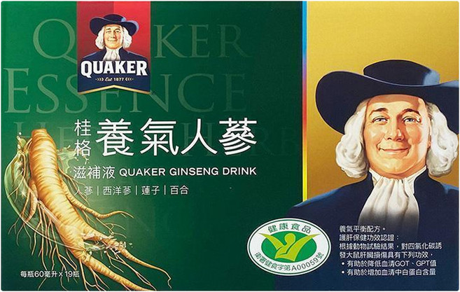 QUAKER 桂格 養氣人蔘滋補液禮盒, 60ml, 19瓶, 1盒