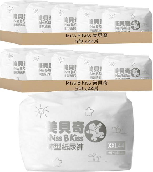 Miss B Kiss 美貝奇 褲型紙尿褲 15kg以上, XXL, 440片