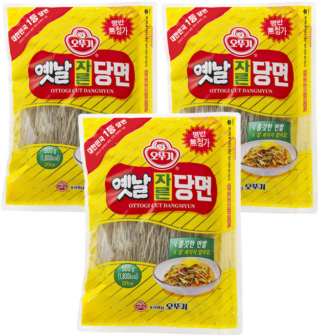 오뚜기옛날 자른당면, 500g, 3개