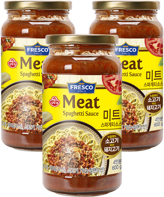 오뚜기프레스코 미트 스파게티소스, 600g, 3개