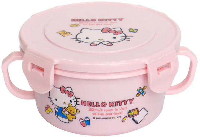 OTTO 崴昇 Hello Kitty 凱蒂貓 不鏽鋼雙耳隔熱碗 KS-6603KT 400ml, 1個