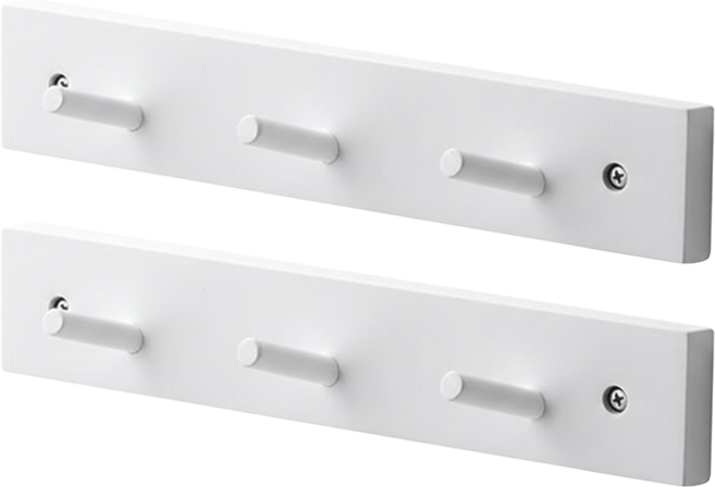 UdiLife 優的生活大師 hold掛/北歐原木掛架/3勾 承重3kg S6059 28 x 4.8 x 6cm, 雪白色, 2個