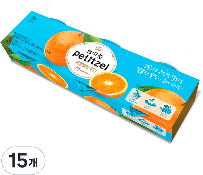쁘띠첼 과일젤리 밀감, 90g, 15개