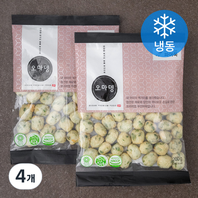 오마뎅 파 어묵 (냉동), 200g, 4개