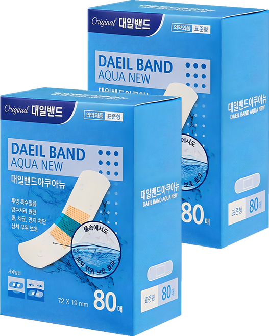 대일밴드 아쿠아뉴 방수형 밴드, 80개입, 2개