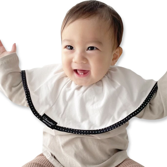 쉐리네뜨 쉐리빕 턱받이, 블랙도트, 1매, 1개