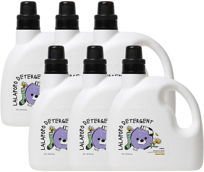 케이맘 랄라포포 유아용 세탁세제 목련향, 1.7L, 6개