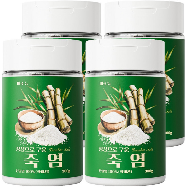 VISONHO 精心烘烤的竹鹽, 4個, 300g