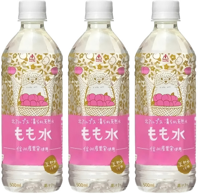 Gold-Pak 桃子風味水, 500ml, 3個