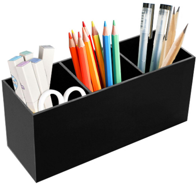 다다 아크릴 데스크탑 다용도 수납 꽂이함 정리함, 블랙, 1개