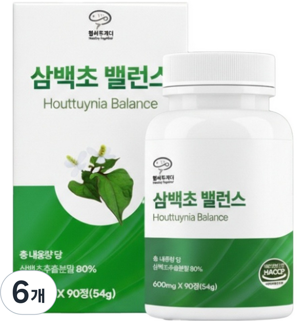 헬씨투게더 삼백초 밸런스 추출물 54g, 6개, 90정