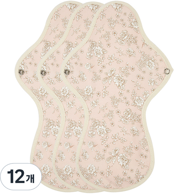 위즐리 면생리대 핑크플라워, 오버나이트, 1개입, 4세트