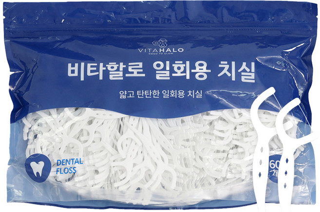 VITAHALO 牙線棒 600支 堅固耐用, 1包, 80mm