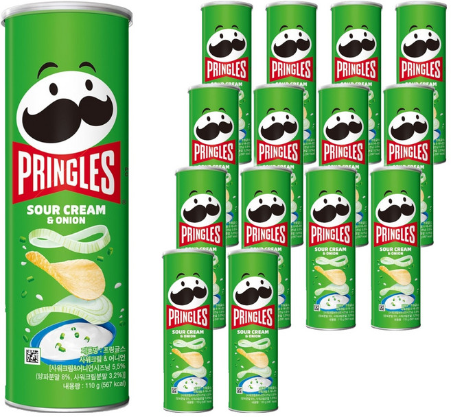 PRINGLES 品客 洋芋片 洋蔥風味, 110g, 15罐