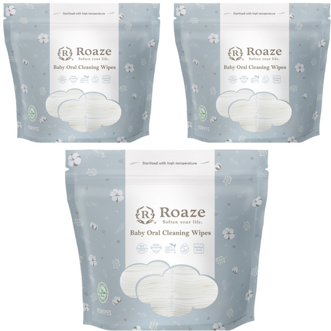 Roaze 柔仕 幼兒口腔清潔紗布 90張, 3個, 50g