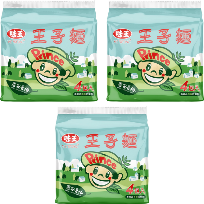 味王 王子麵 羅勒香椿口味 44g, 12包