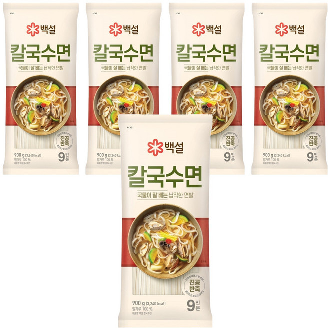 백설 칼국수면, 5개, 900g