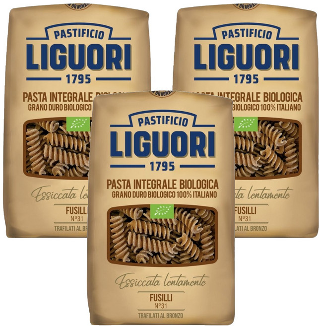 리구오리 유기농 통밀 푸실리, 500g, 3개