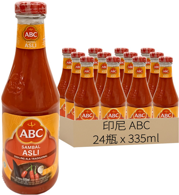 印尼 ABC SAMBAL ASLI 辣椒醬, 335ml, 24瓶