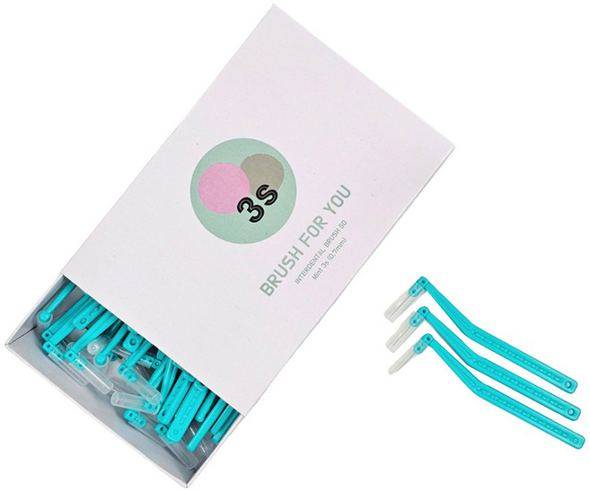 브러쉬포유 L형 치간칫솔 3s 0.7 50p, 0.7mm, 50개입, 1개