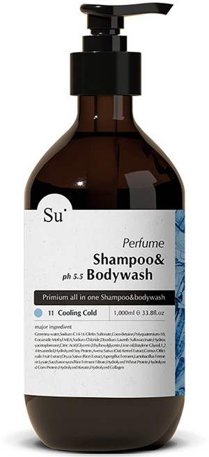 수오가닉 퍼퓸 올인원 삼푸워시 쿨링콜드, 1L, 1개