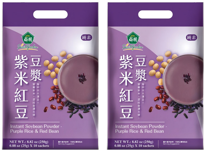 薌園 紫米紅豆豆漿粉, 25g, 10包, 2袋