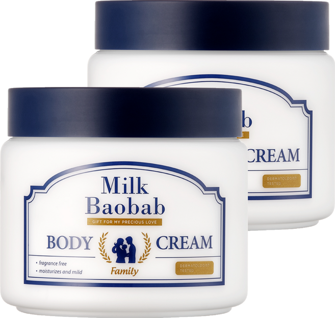 밀크바오밥 패밀리 바디 크림 무향, 500g, 2개