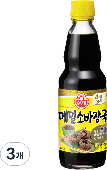 오뚜기 메밀소바장국, 360ml, 3개