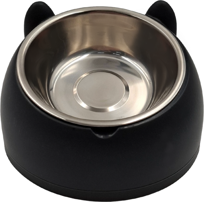 不鏽鋼寵物碗食盆 146g, 黑色, 1個