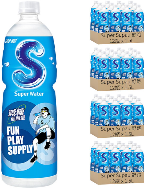 Super Supau 舒跑 S健康補給飲料, 1.5L, 48瓶