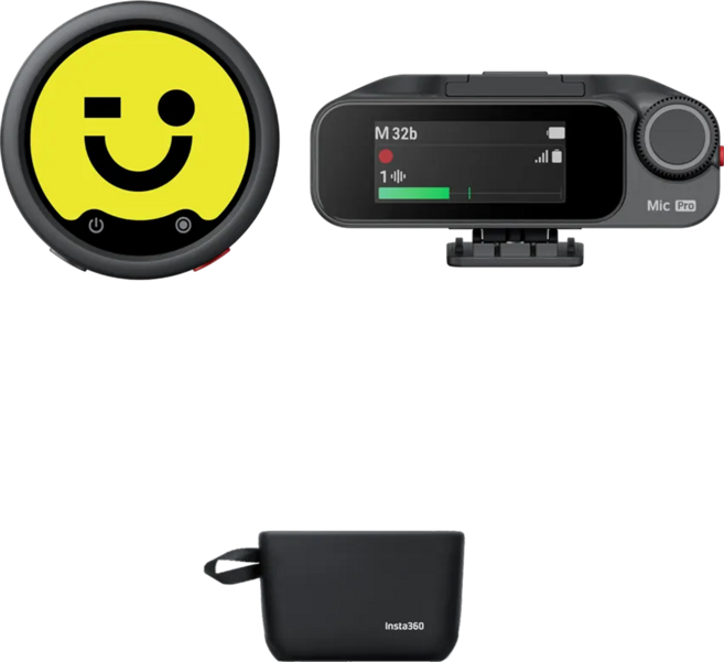 인스타360 Mic Pro 1 TX + 1 RX 마이크, 블랙